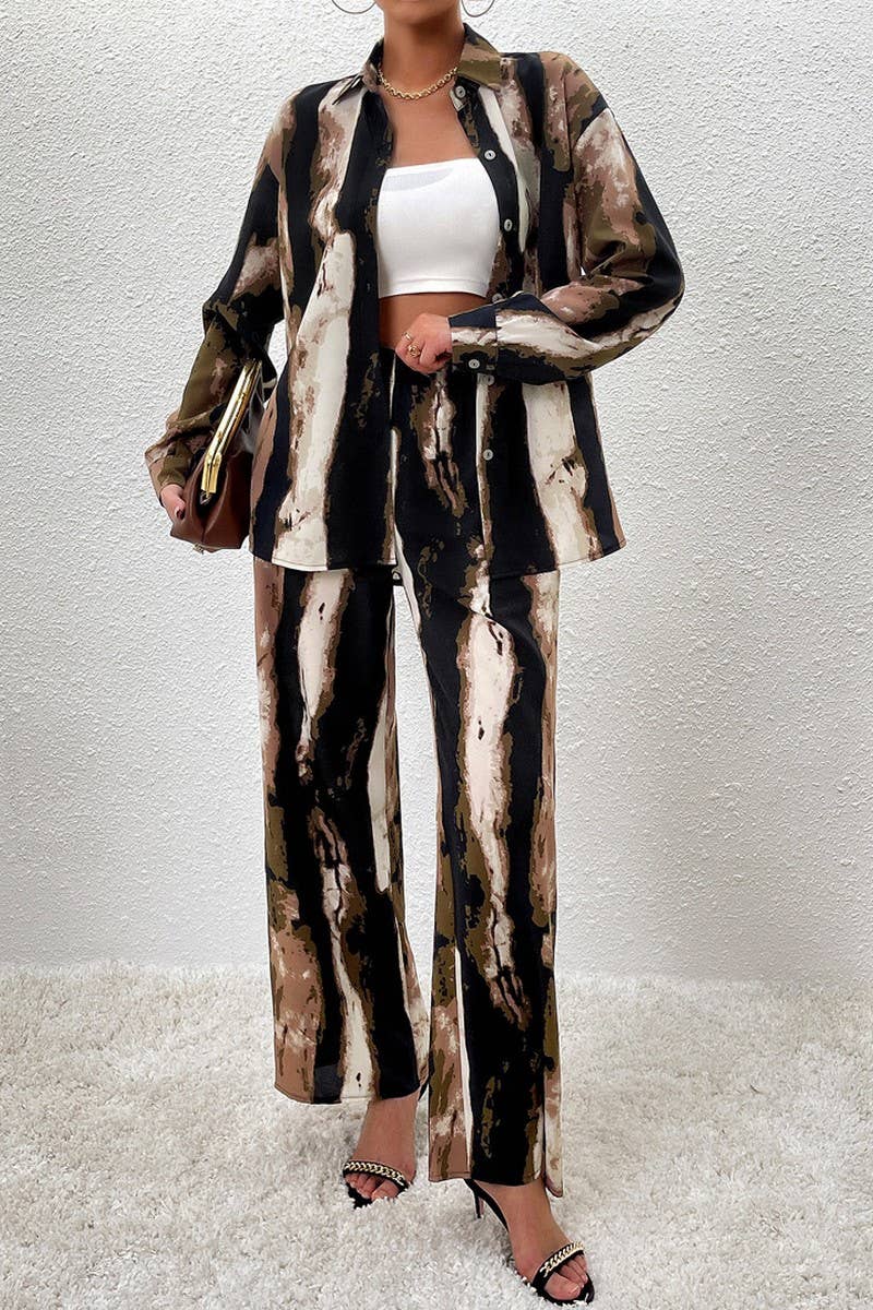 WOMENS CASUAL SUIT LONG SLEEVED TOP AND PANTS_CWTBLL0341