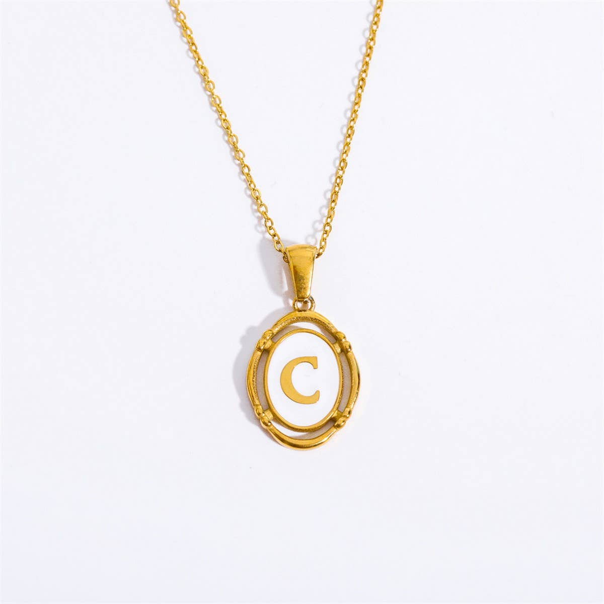 NEW CREATIVE 26 LETTERS PENDANT OVAL NECKLACE