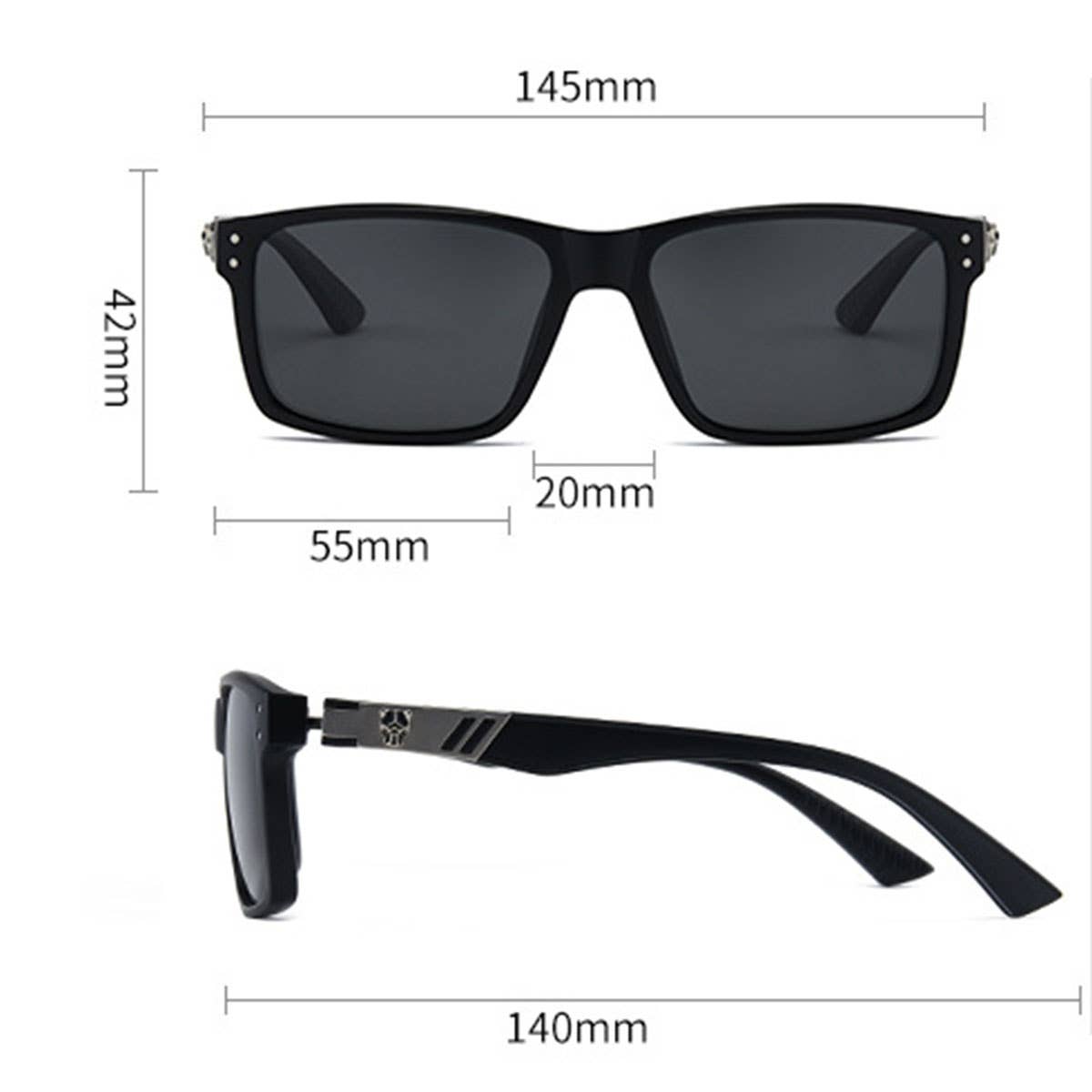 Trendy HD Polarized Rivet Square Sunglasses