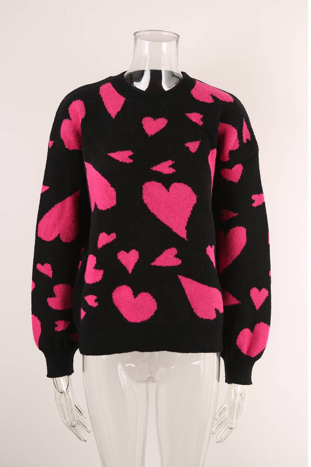 VALENTINE HEART SWEATER CREWNECK PULLOVER SWEATER