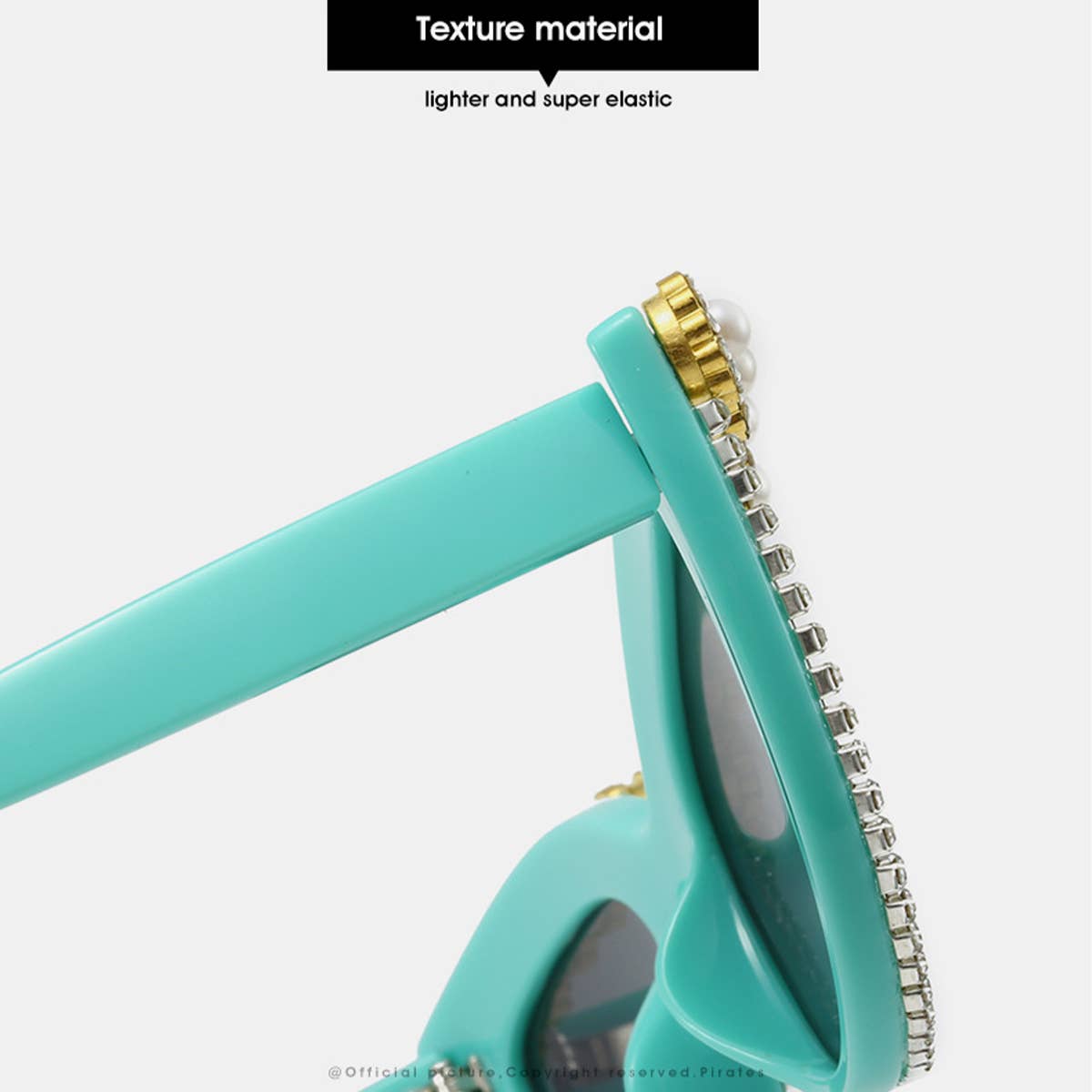 HANDMADE RHINESTONE PEARL RETRO CAT-EYE SUNGLASSES