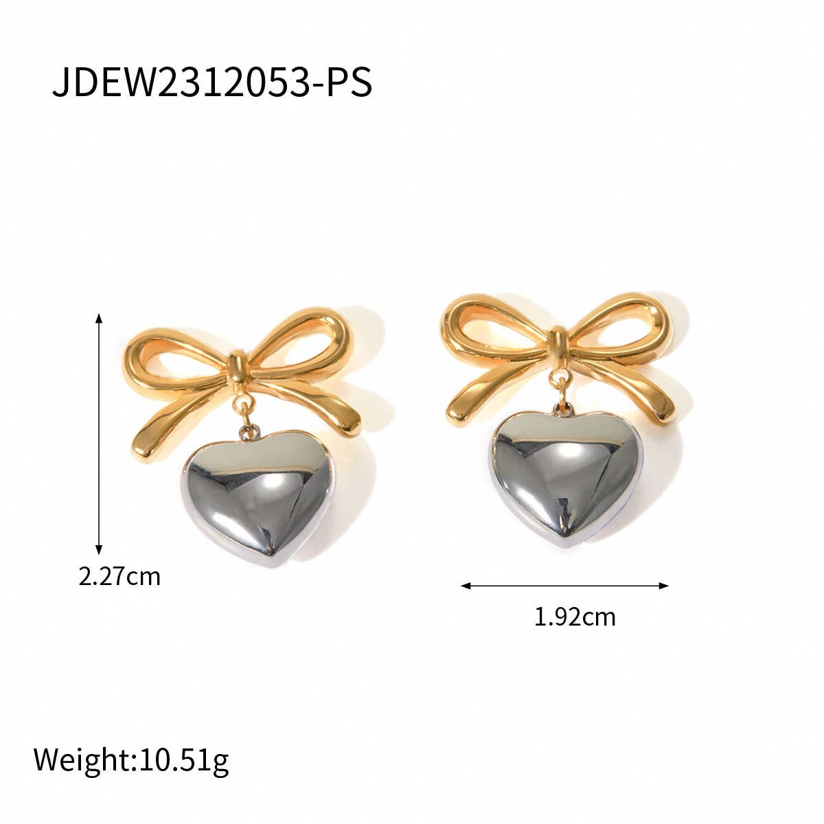 HOT STYLE PERSONALIZED BOW LOVE PENDANT EARRINGS