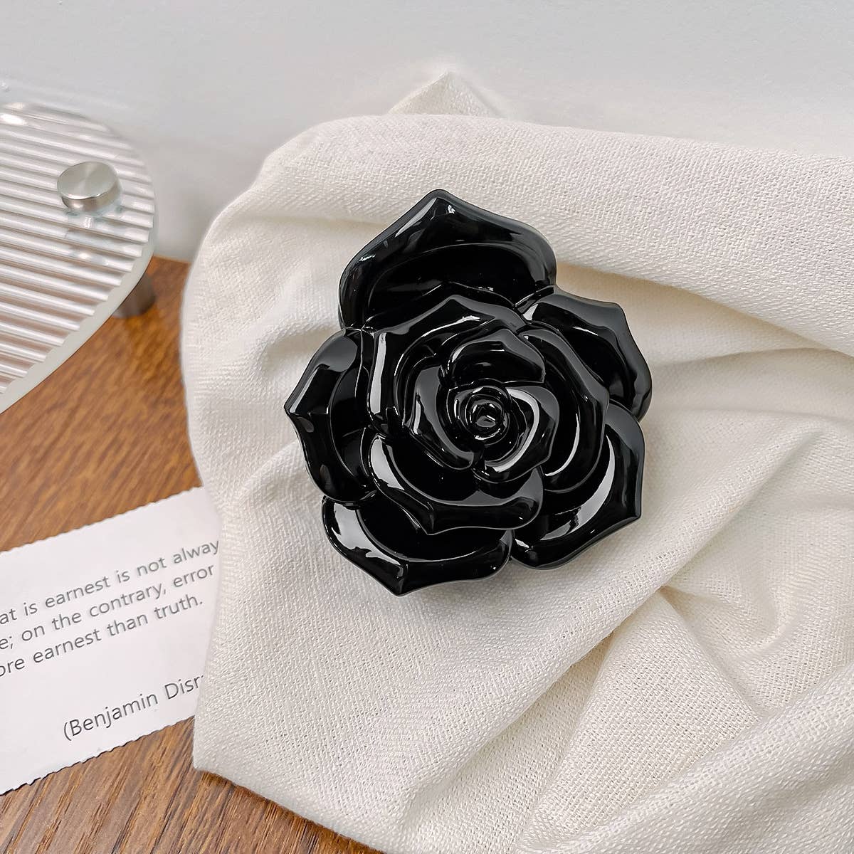 Vintage semi-transparent rose clipper hair clips