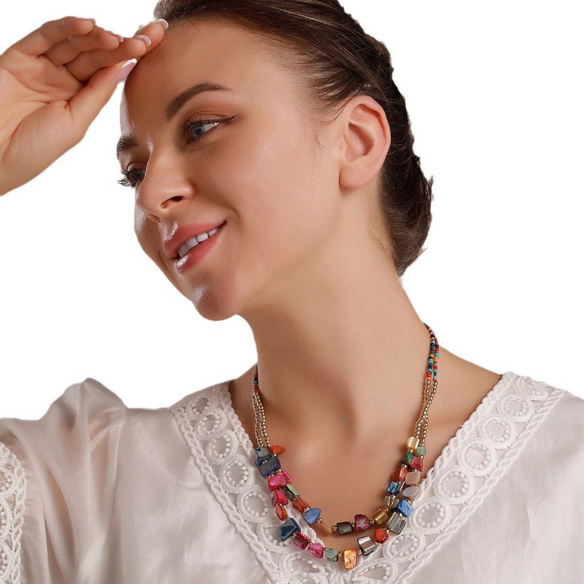 NEW BOHEMIAN VINTAGE BEADED NECKLACE