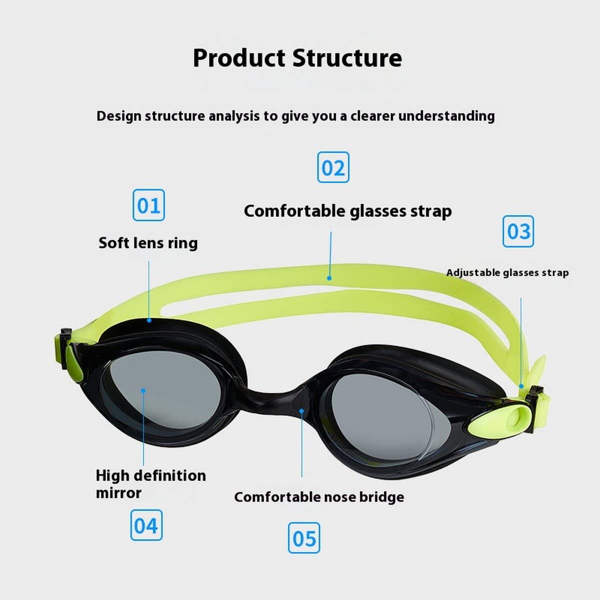 Adult Swim Goggles, HD Anti-Fog, Waterproof Silicone_CWASG10