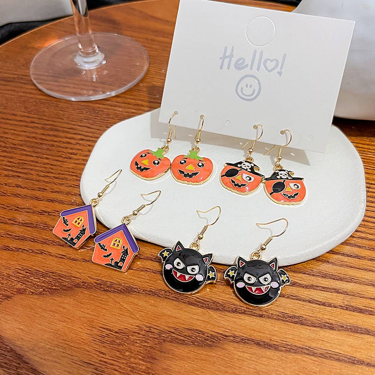 HALLOWEEN PUMPKIN HEAD DEVIL EARRINGS