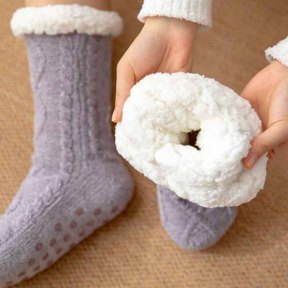 THERMAL LEG WARMERS PLUSH INDOOR SLIPPERS