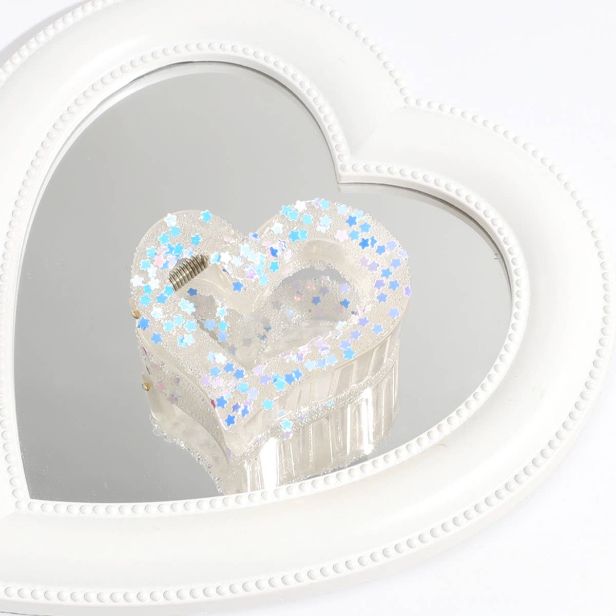 Heart & Star Glitter Hair Claw,Sweet Back Bun Clip