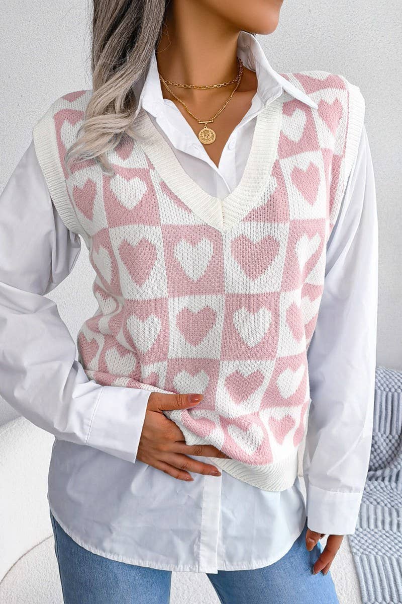 WOMEN LOVE KNIT SWEATER VEST_CWOSWSL0043
