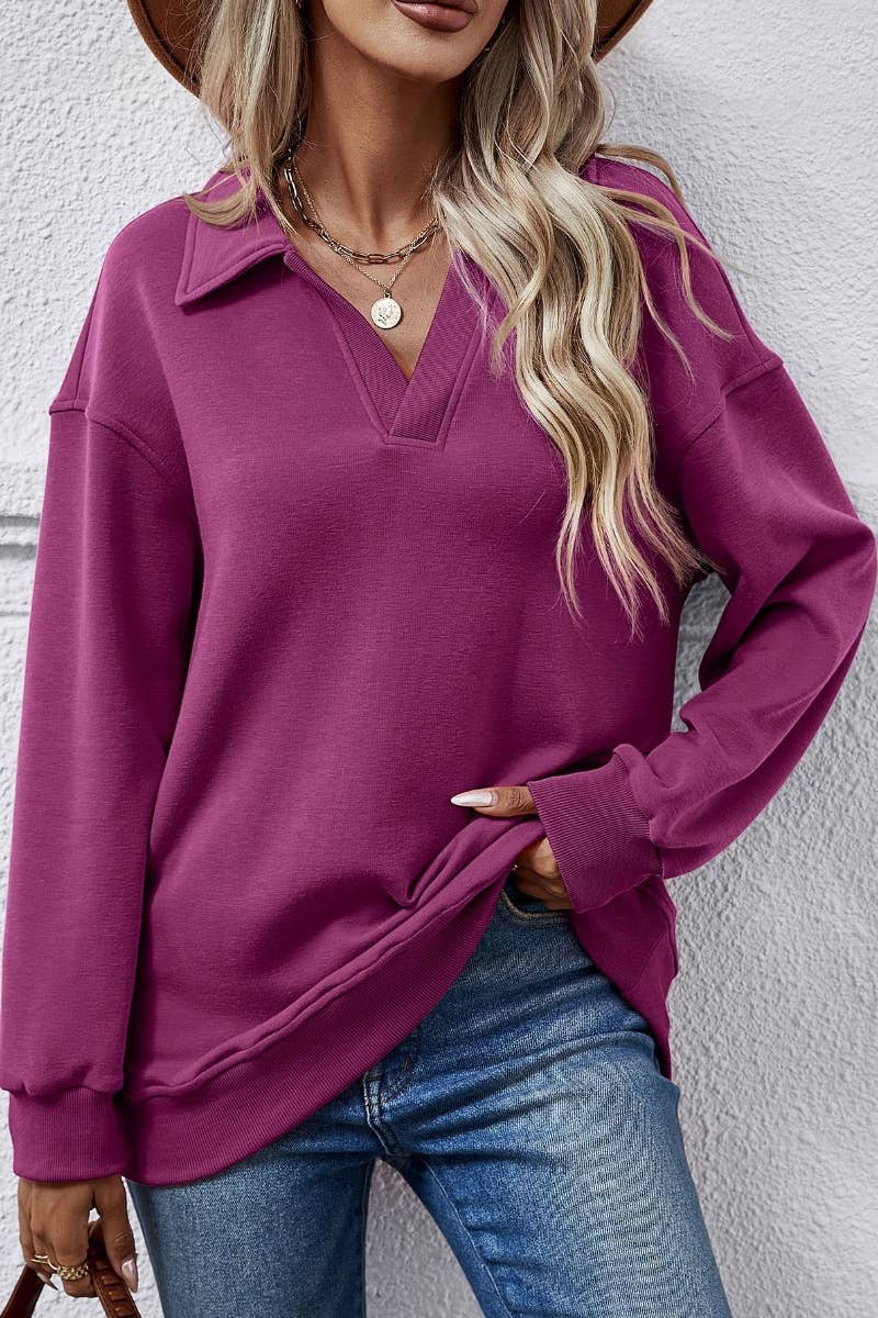 CWOHOL0967_WINTER LAPEL LONG SLEEVE FLEECE HOODIE