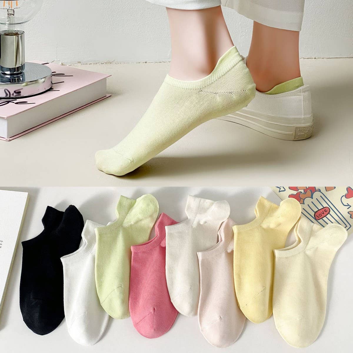 SOLID COLOR SIMPLE INVISIBLE SOCKS FOR WOMEN_CWMS2018