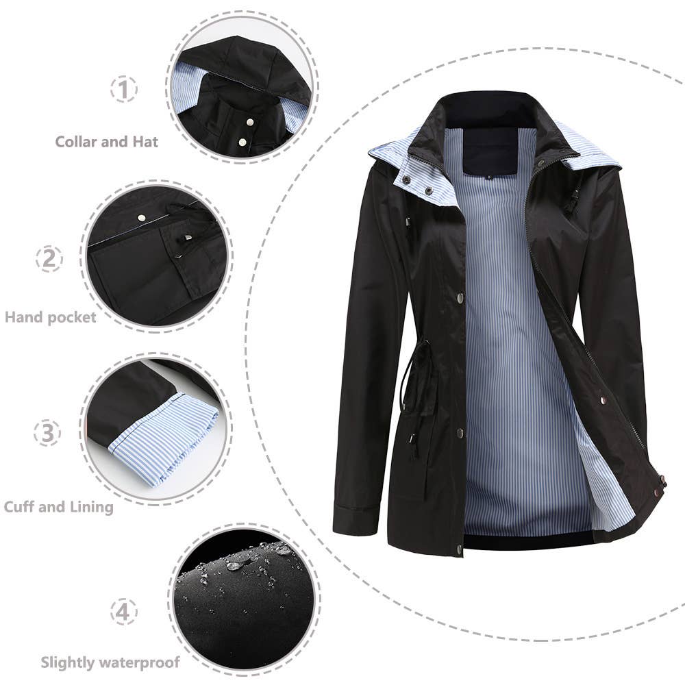 Fall and winter detachable hat and trench coat