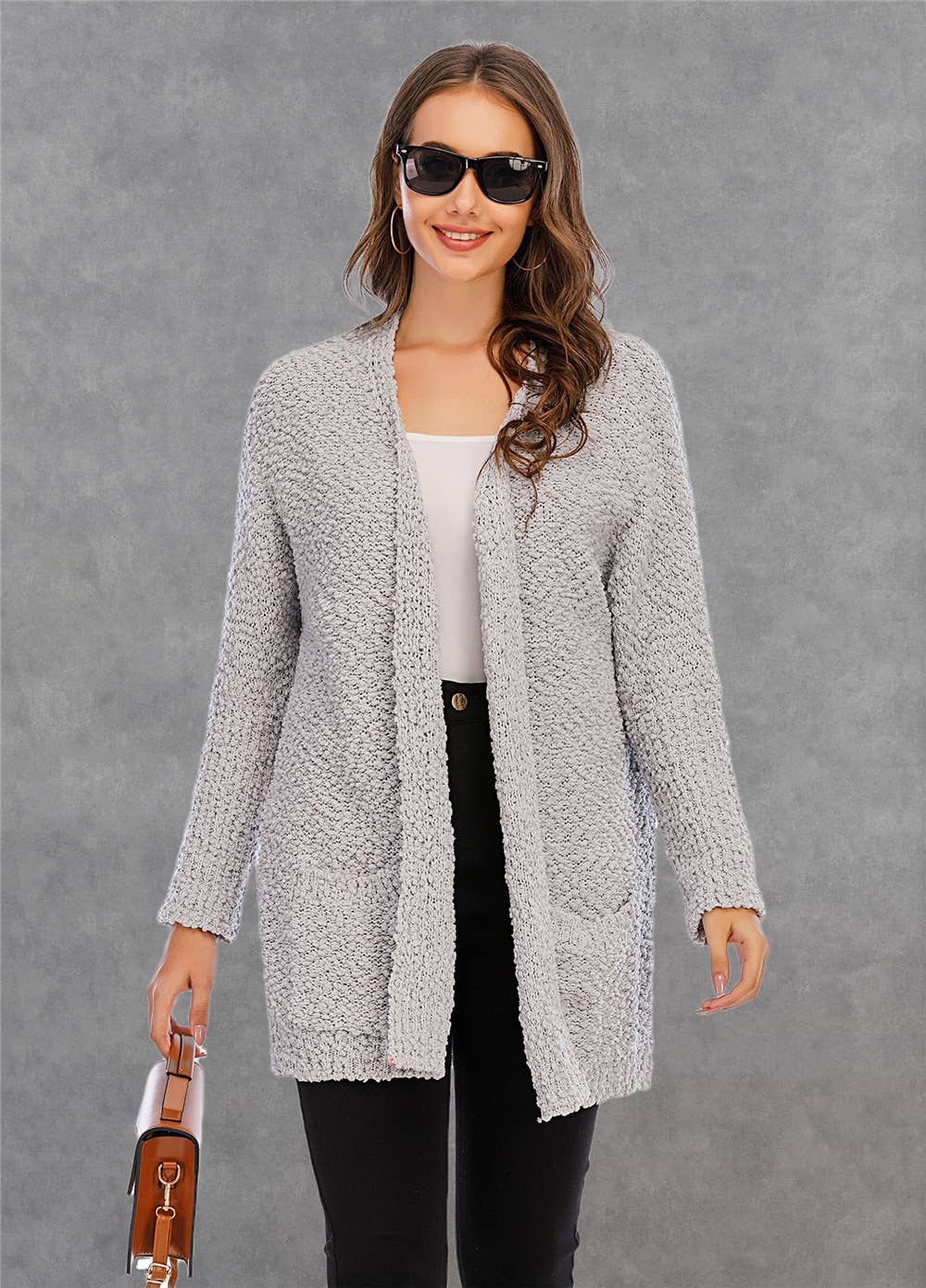 CWOSWL1044_Long Sleeve Open Front Long Cardigan Sweater