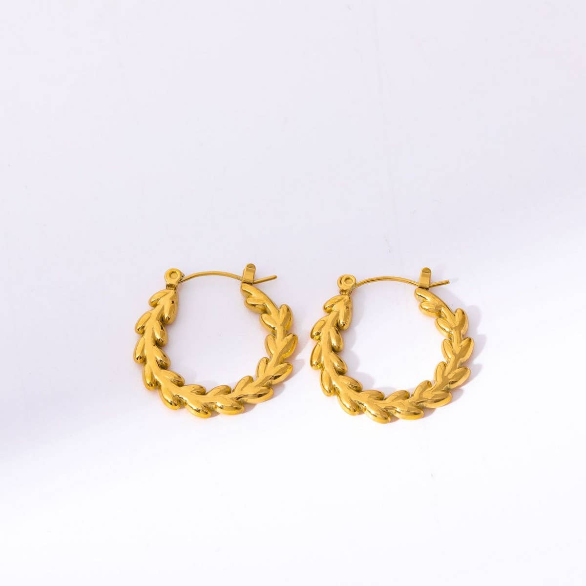 Simple personality cool style bamboo hoop earrings_CWMM5722