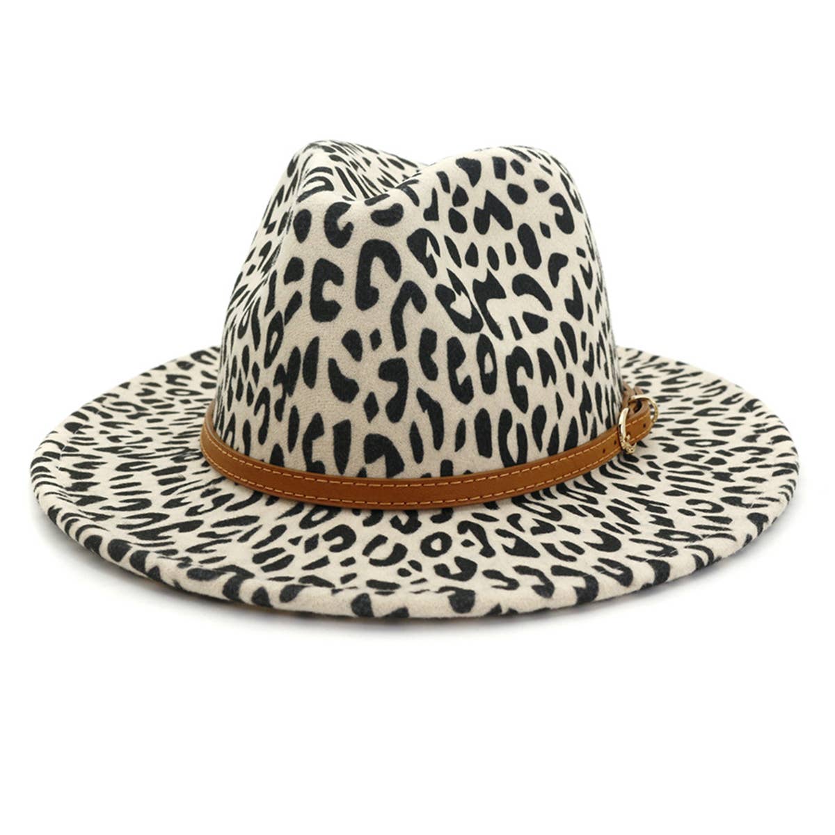 WOMEN WARM AND SIMPLE LEOPARD PANAMA HAT_CWAH0704