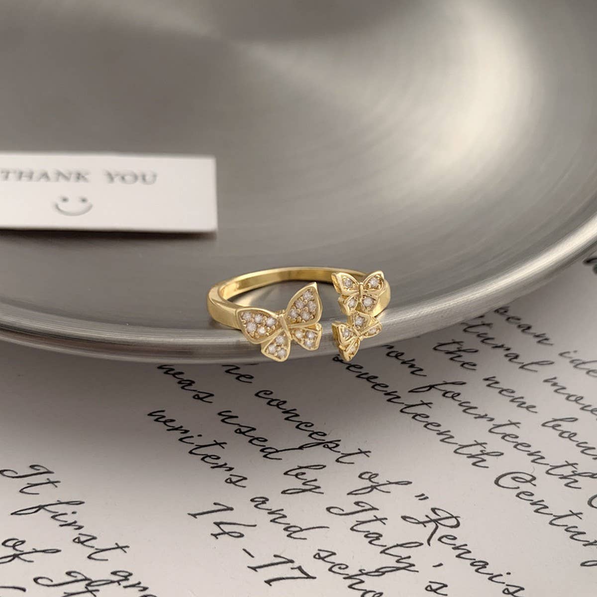 SIMPLE HIGH-END ZIRCON BUTTERFLY RING FOR WOMEN_CWAJE3109