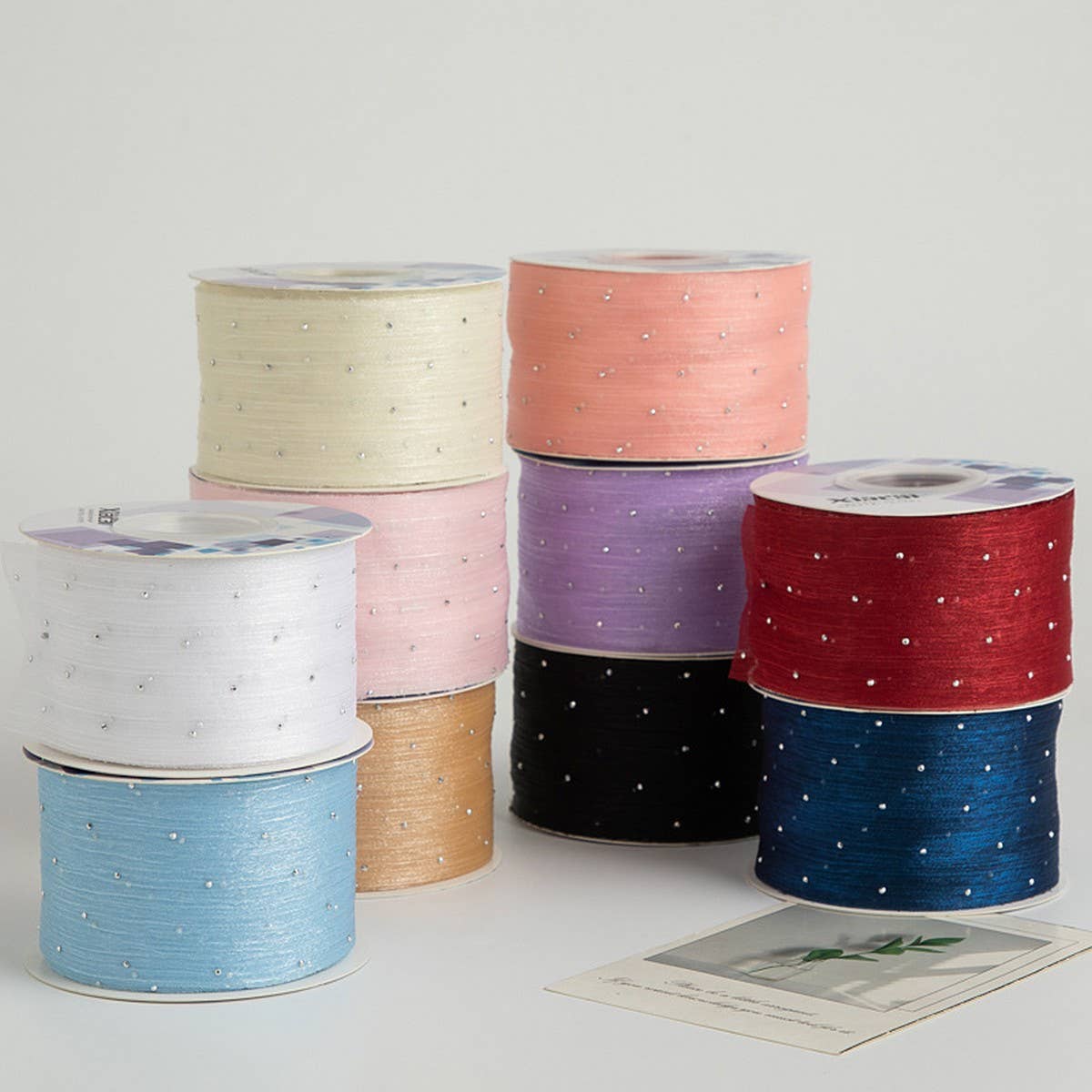 SILVER DOT HOT DIAMOND RIBBON BOW DIY RIBBON