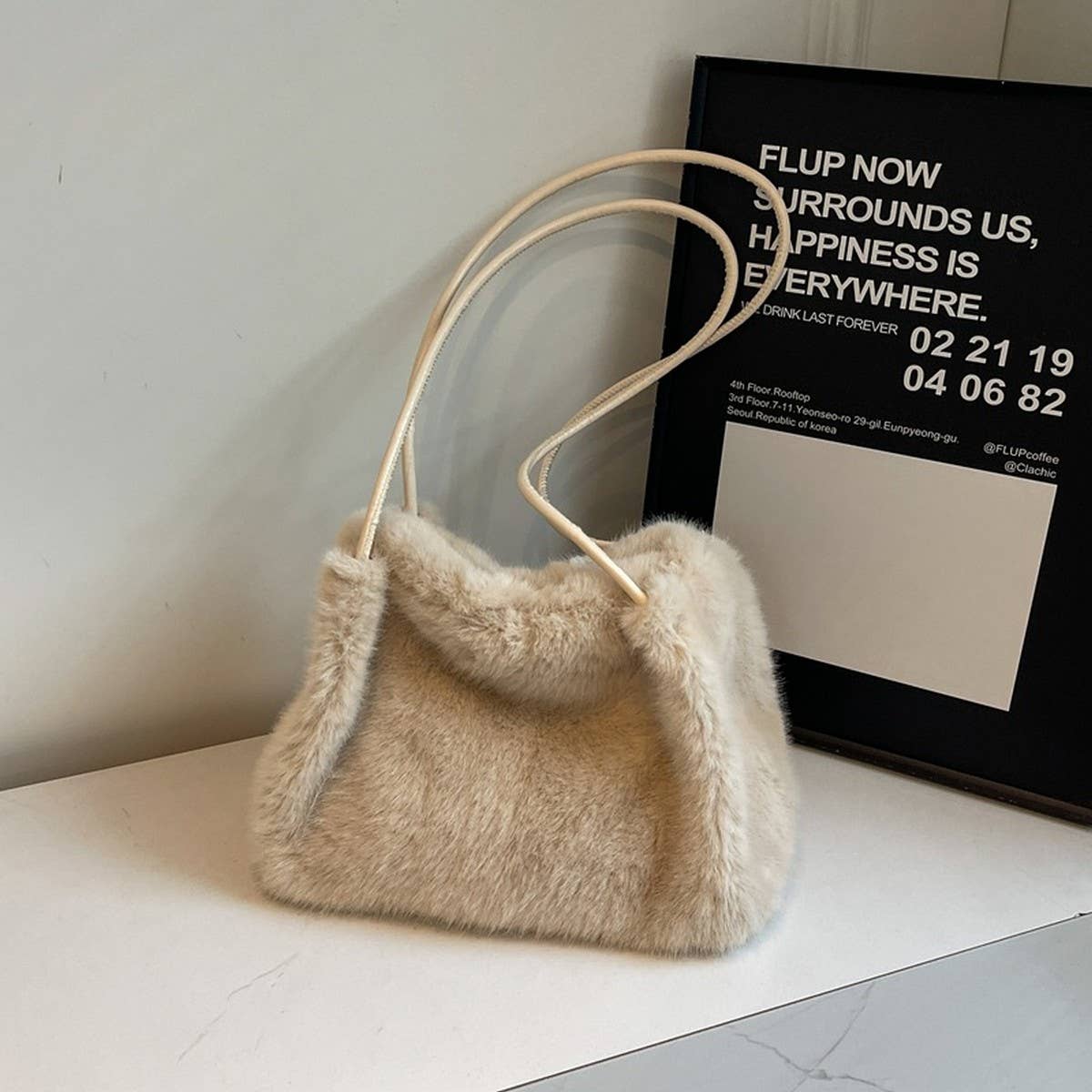 WINTER FASHION SHOULDER BAG SOFT CASUAL PLUSH BAG_CWAB3919