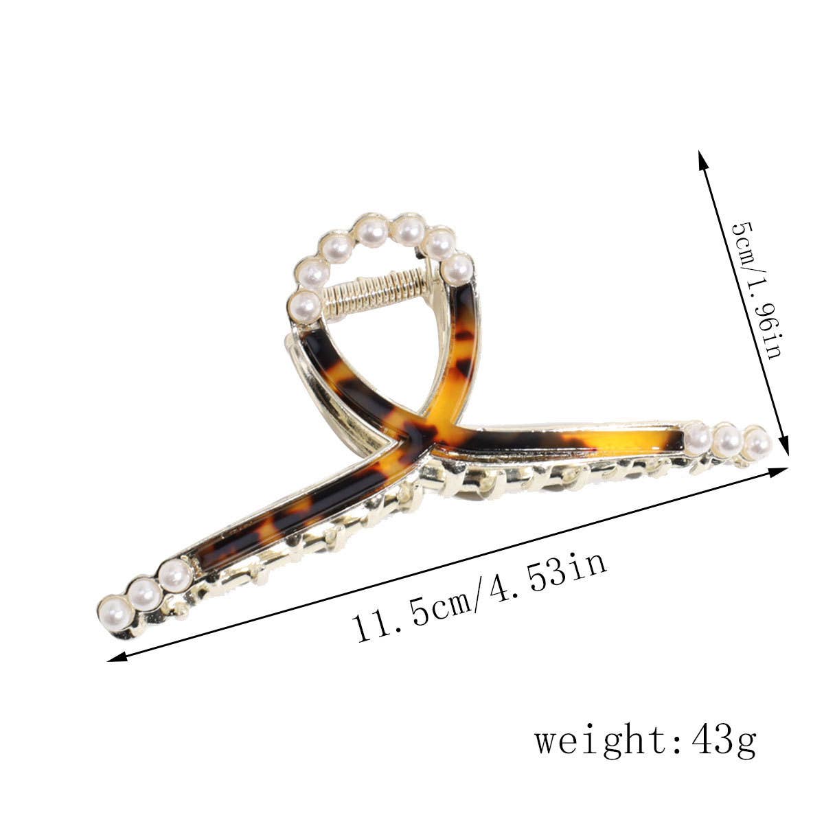 FASHION PERSONALITY LEOPARD PRINT PEARL HAIRPIN_CWAHA2329