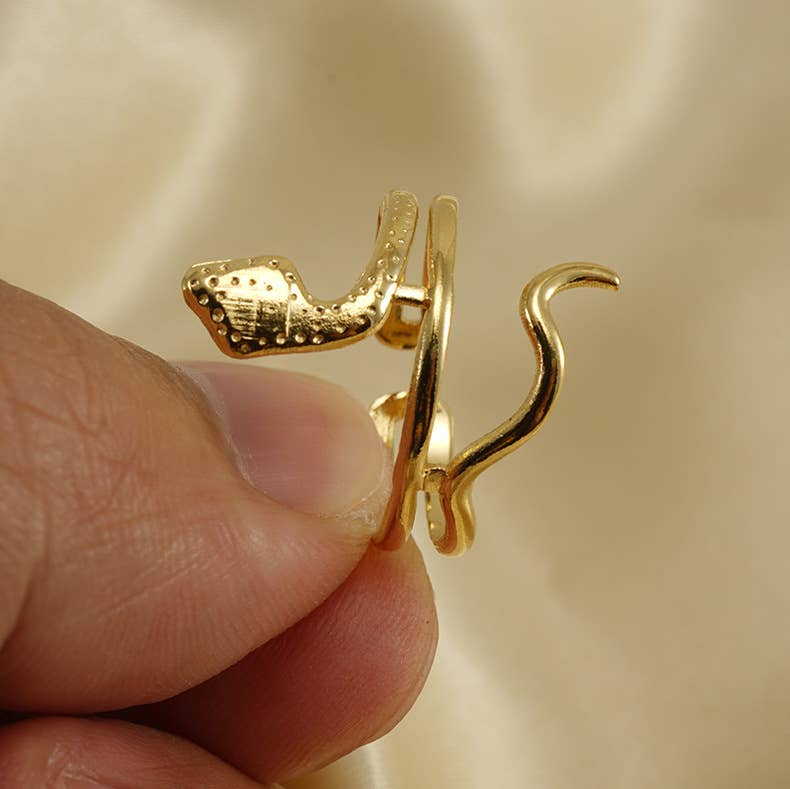 18K STAINLESS STEEL COLD WIND SNAKE RING