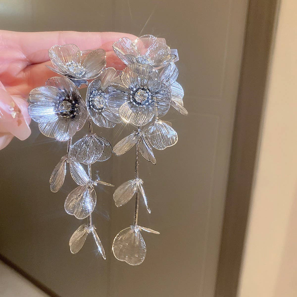 PERSONALIZED FLOWER LONG TASSEL EARRINGS_CWAJE2052