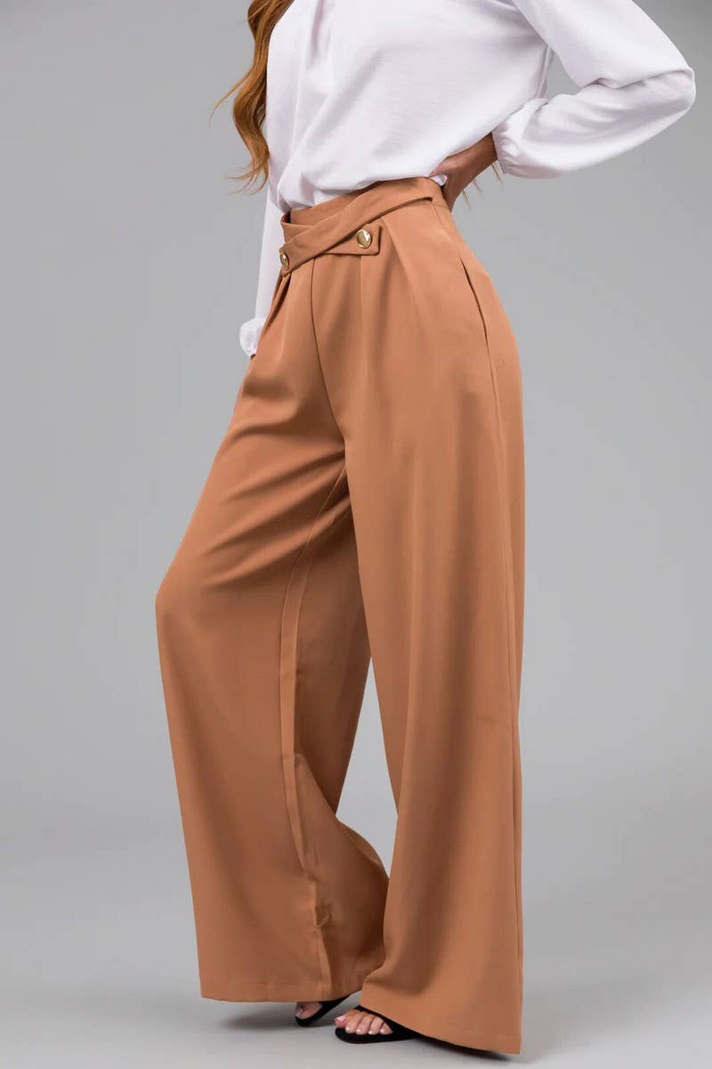 CWBLP2170_SOLID COLOR LOOSE FIT STRAIGHT LEG PANTS