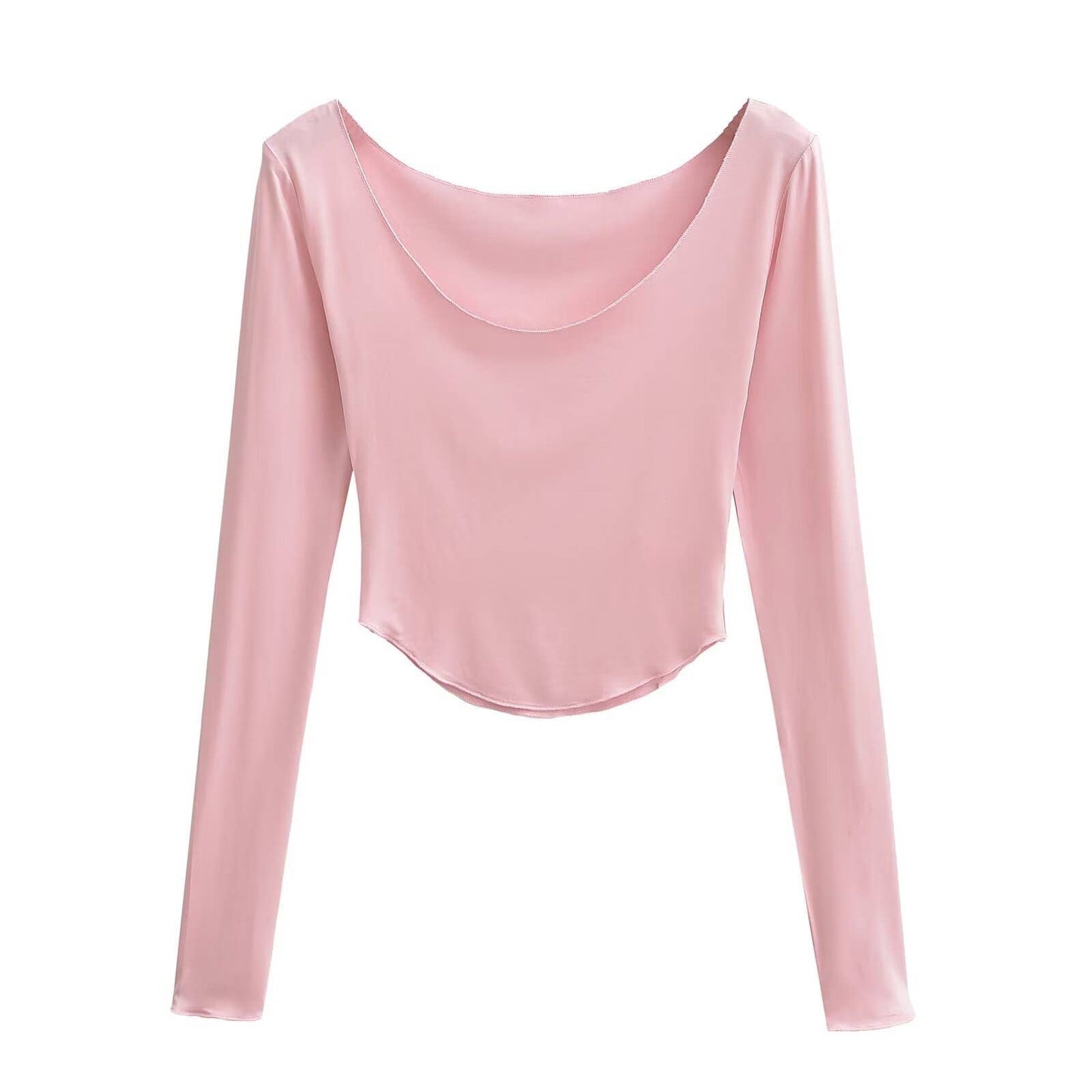 Sexy low-cut,light,short long-sleeved base layer