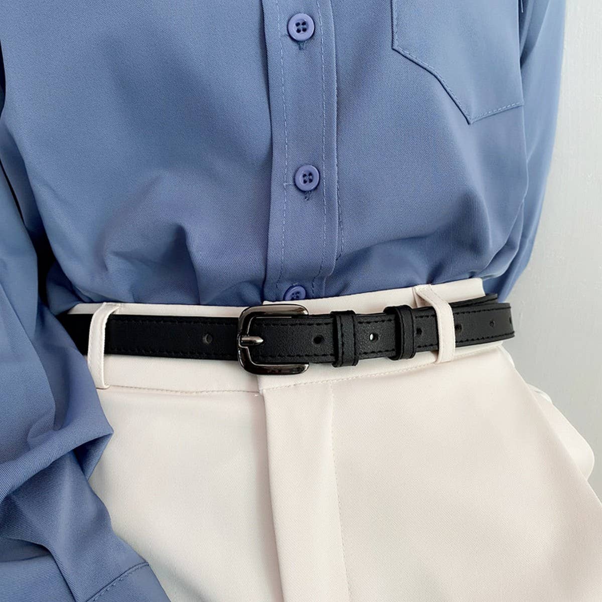 VERSATILE SOFT SURFACE THIN RETRO PIN BUCKLE BELT_CWABE0672
