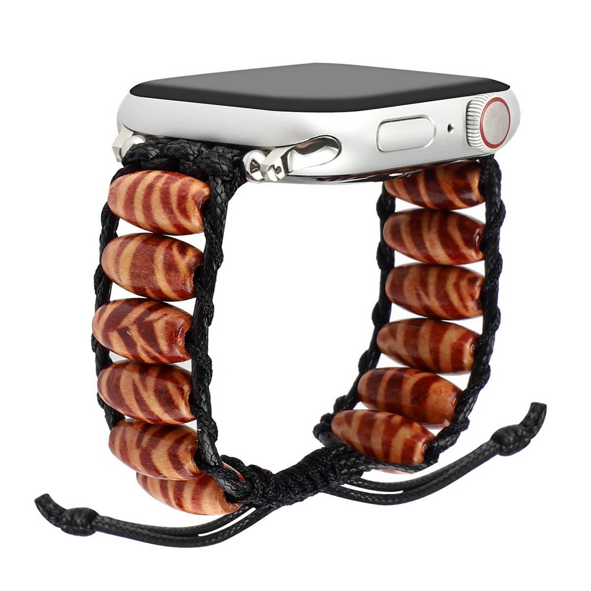 IWATCH9 WOODEN BEADS WAX ROPE STRAP Apple Watch9-1