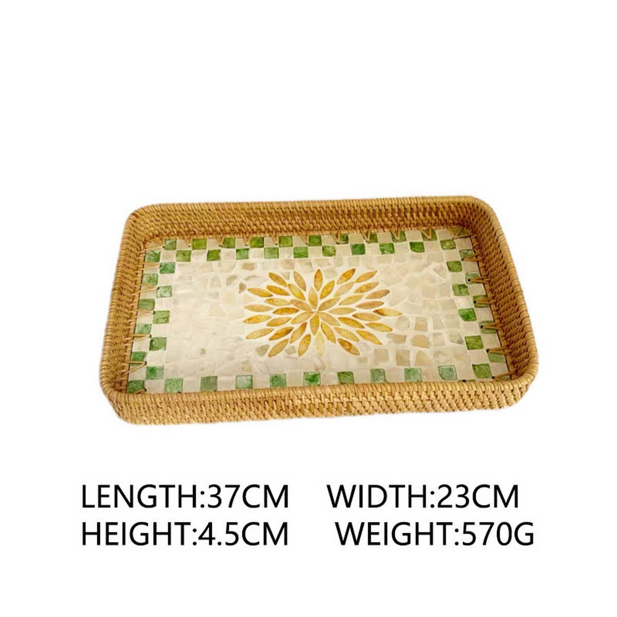 RATTAN COLORFUL SHELL CREATIVE HANDMADE FRUIT PLATE_CWMM4398