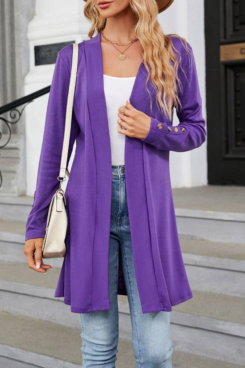 CWOCAL2124_SOLID COLOR BUTTON-UP LONG SLEEVE KNIT CARDIGAN