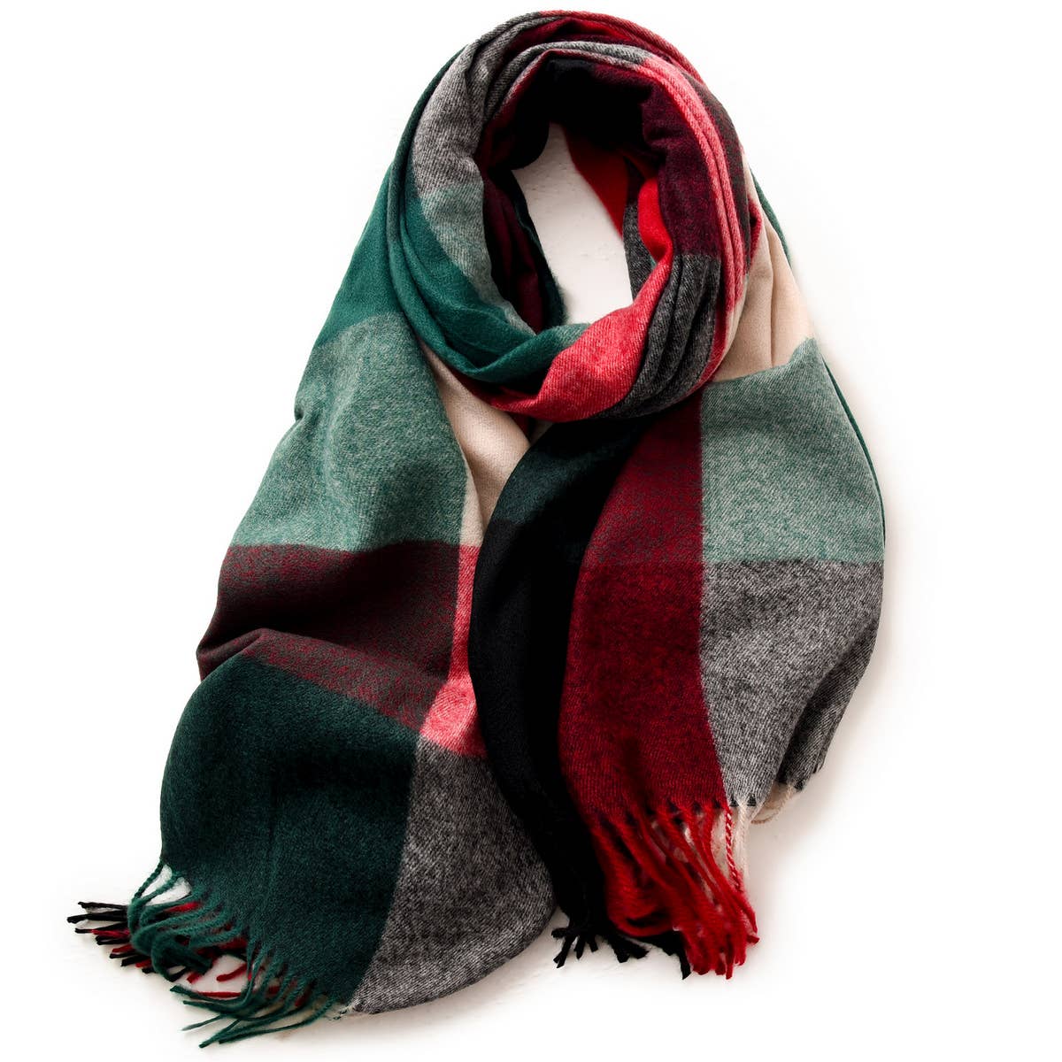 Elegant Plaid Shawl - Winter Scarf for Women