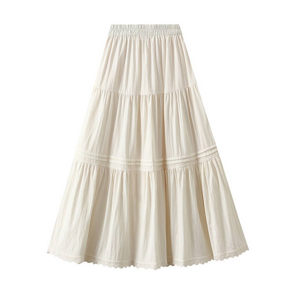 SWEET MIDI SKIRT WITH LACE TRIM