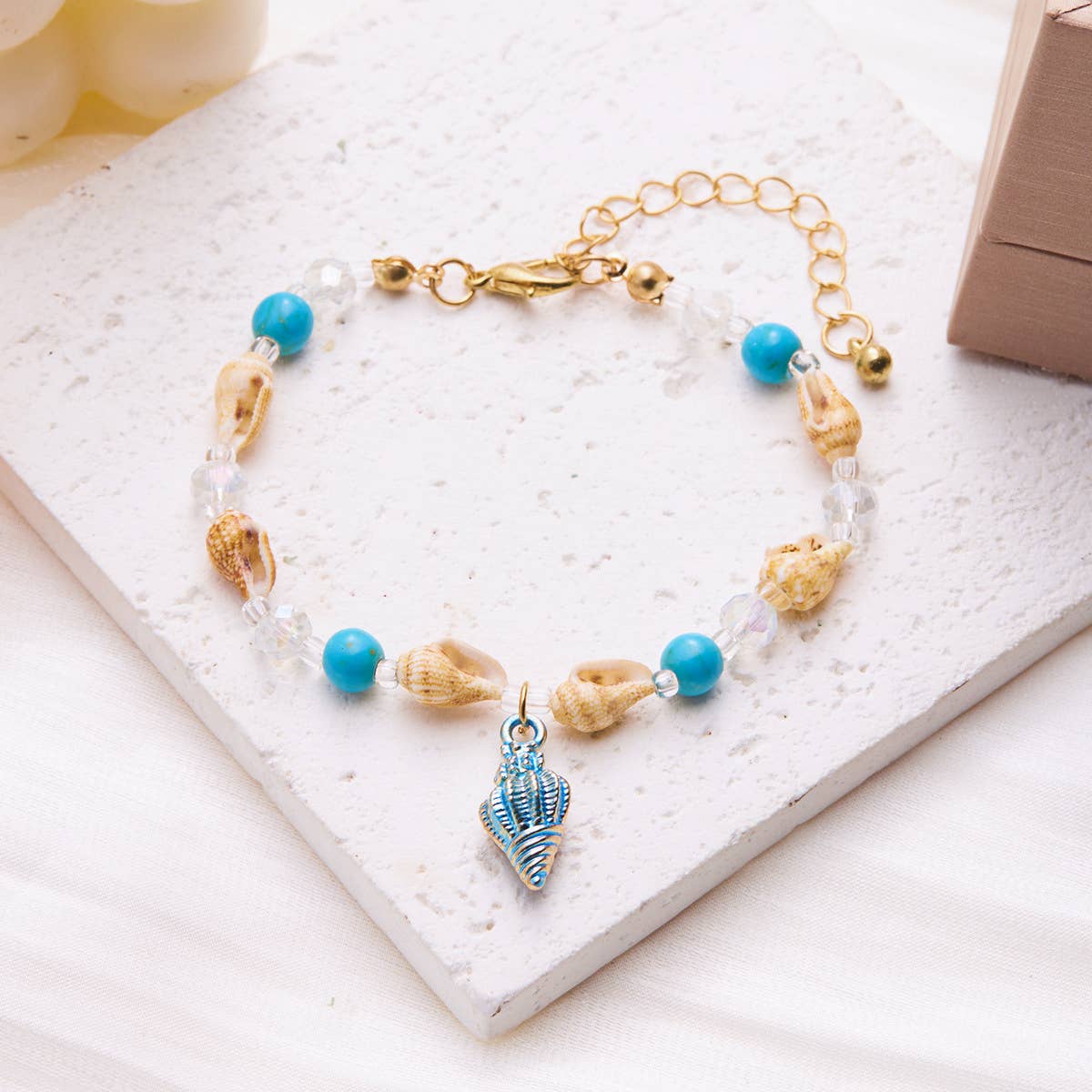 VERSATILE BEACH SHELL CONCH RICE BEAD BRACELET
