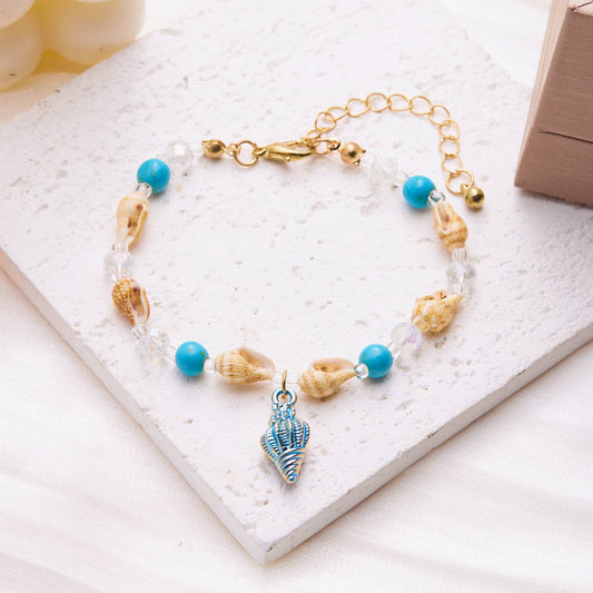 VERSATILE BEACH SHELL CONCH RICE BEAD BRACELET