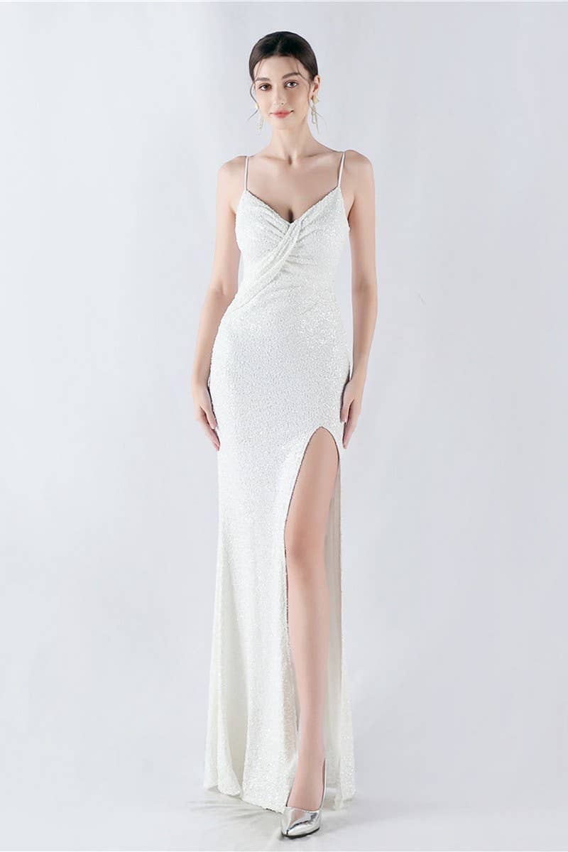 CWDMD4825_ELEGANT SEXY HIGH-SLIT SLING EVENING DRESS