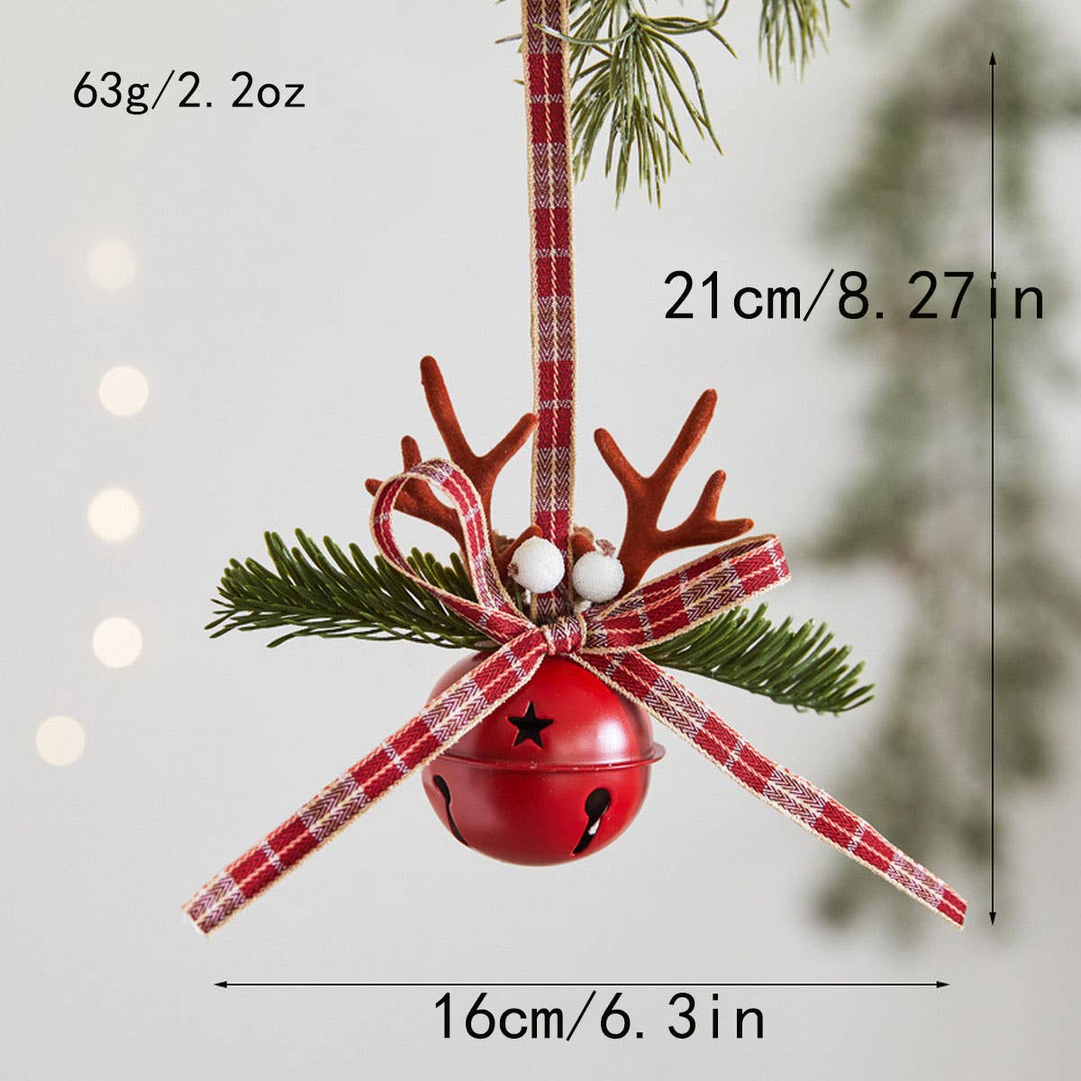 CWMM10420_CHRISTMAS REINDEER BELL DOOR HANGING ORNAMENT