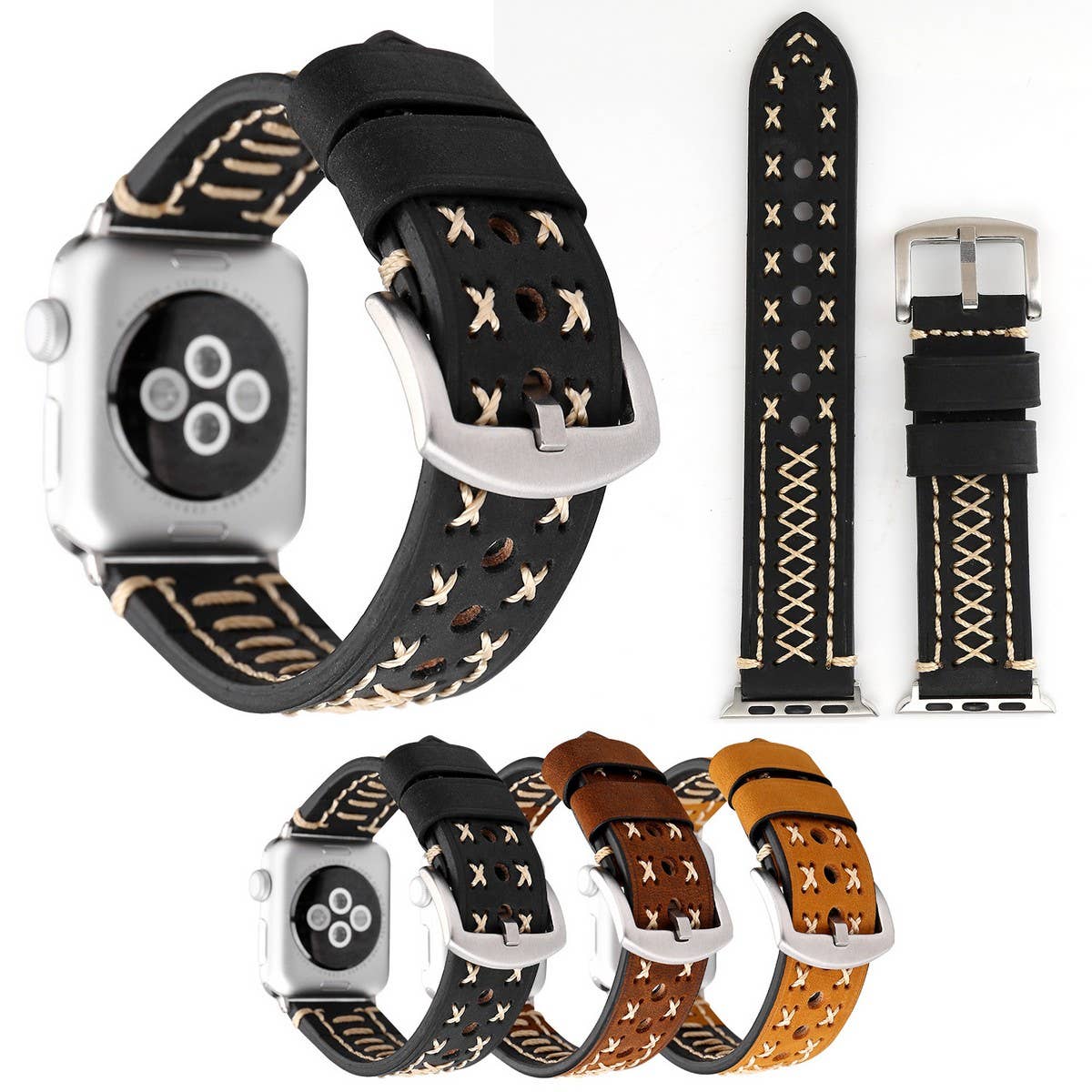 APPLE WATCH9-1 HANDMADE LEATHER STRAP_CWASC1580