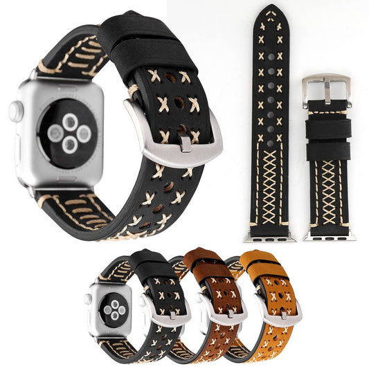 APPLE WATCH9-1 HANDMADE LEATHER STRAP_CWASC1580