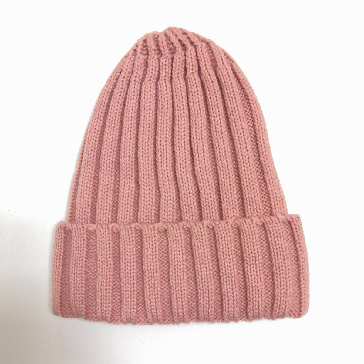 CWAH04351_KIDS SOLID COLOR KNIT BEANIE HAT WINTER