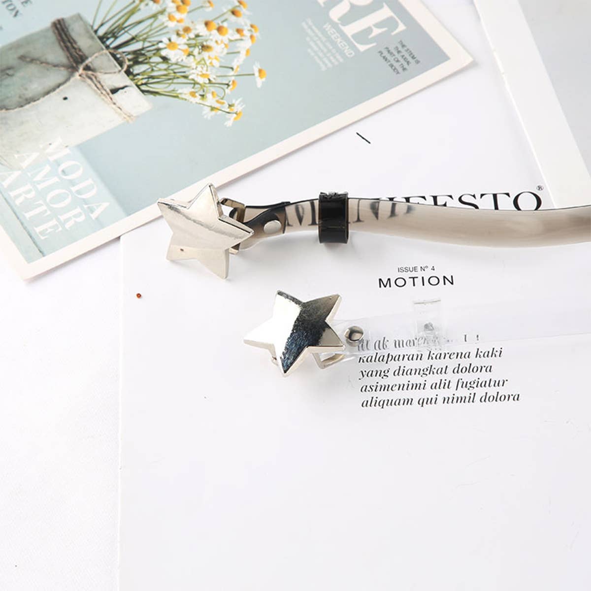 CWABE0962_STAR SNAP BUTTON TRANSPARENT VERSATILE BELT