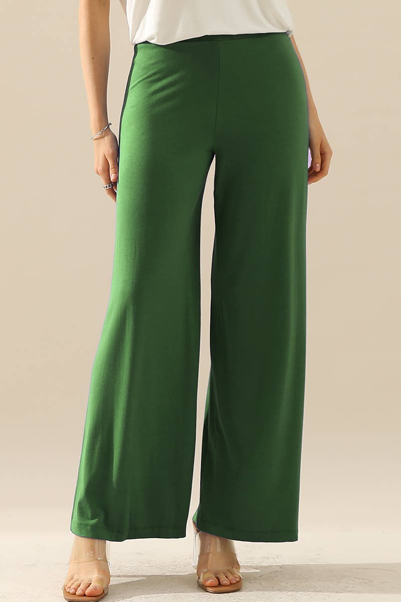 WOMEN SOLID COLOR BAGGY WIDE LEG PANTS_CWBLP397