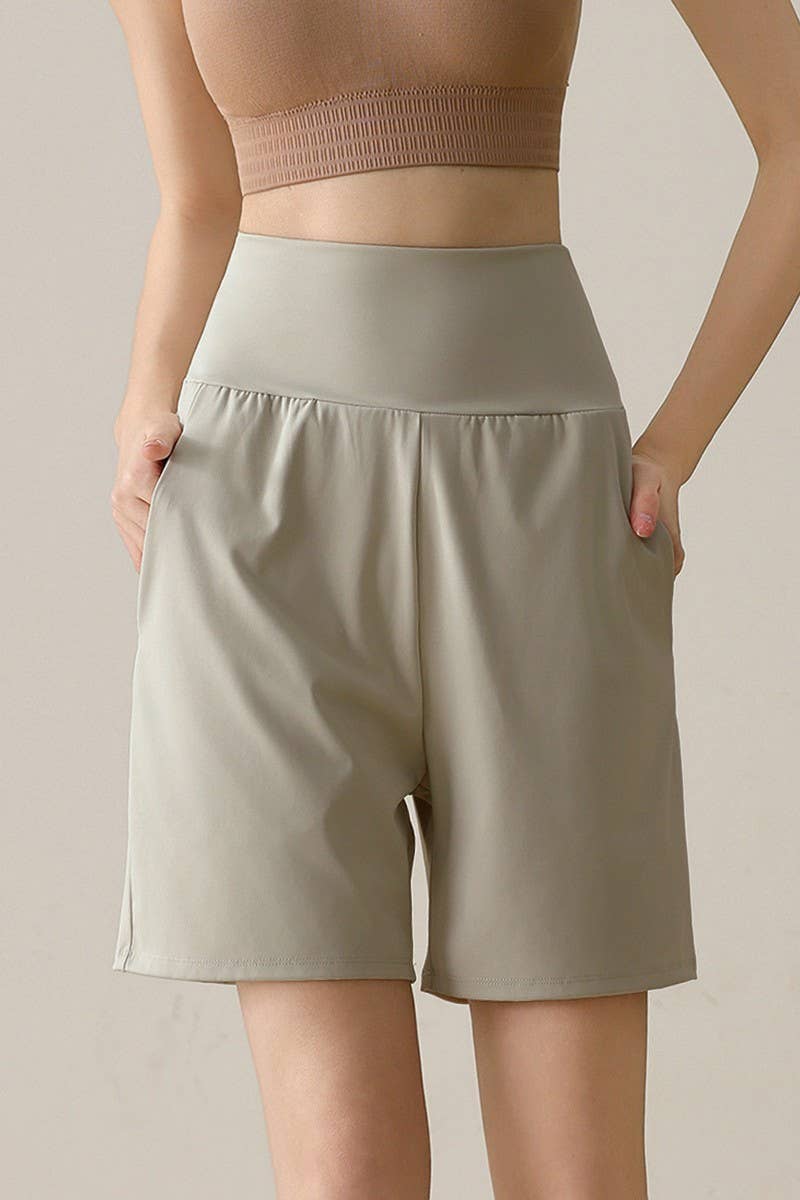 CWBSP0224_HIGH WAISTED YOGA CASUAL SPORTS SHORTS