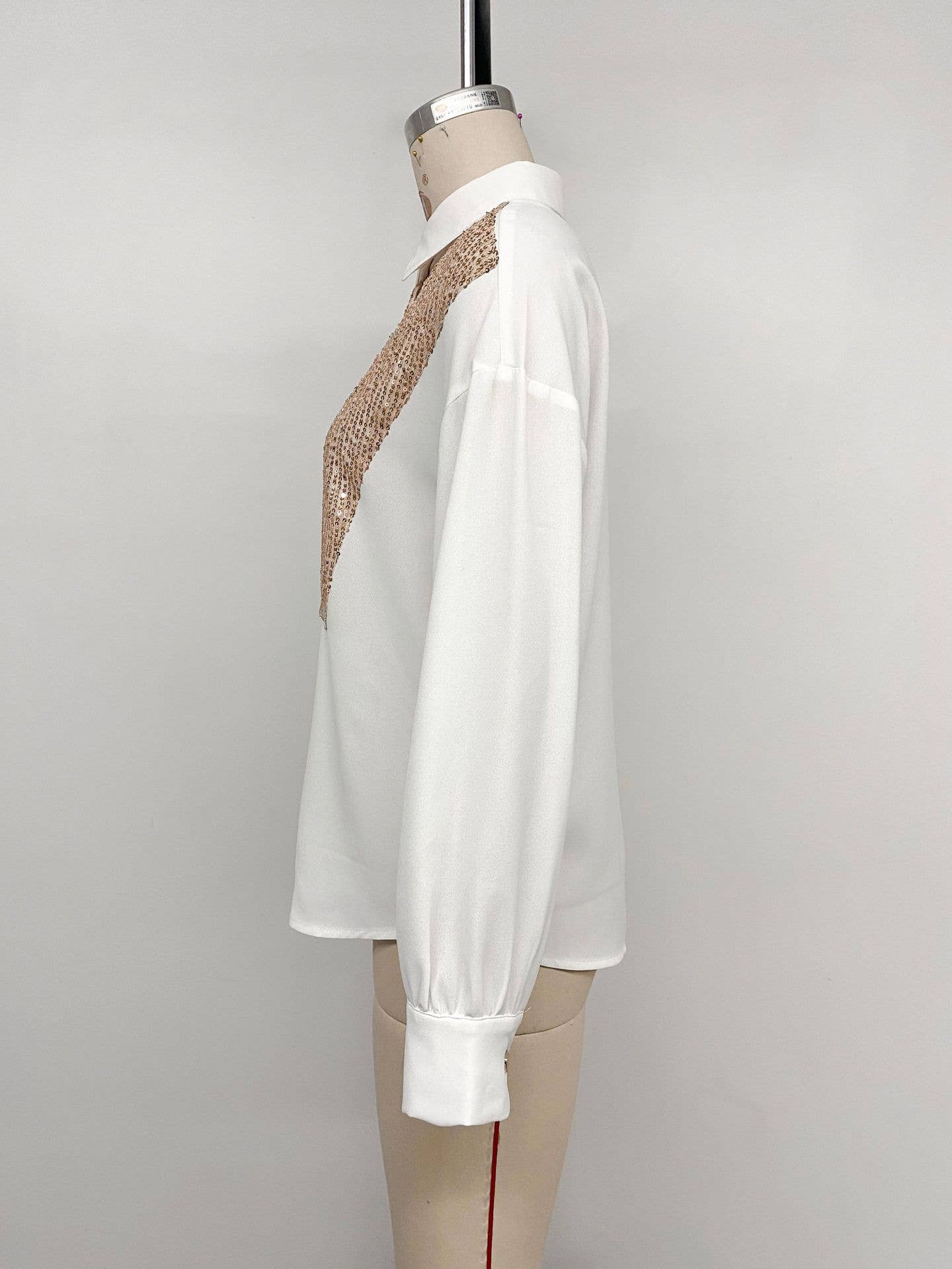 Sequined decorated long-sleeved fashion shirt