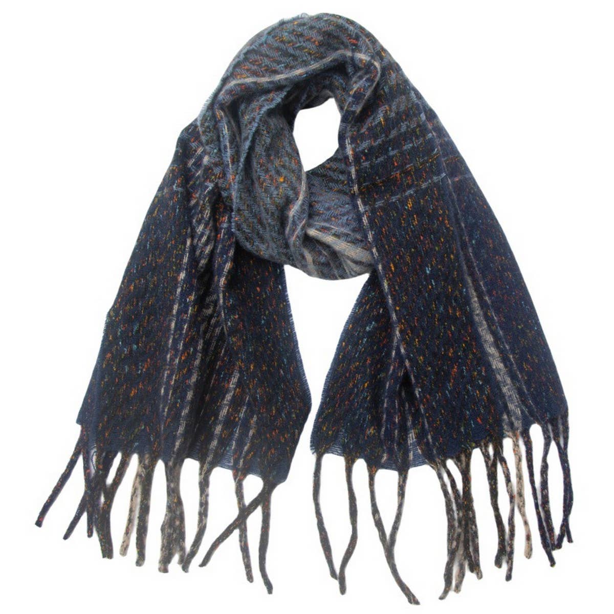 Gradient Fringe Scarf ? Fall/Winter Jacquard Wrap