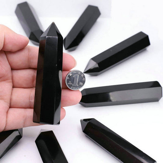Obsidian Crystal Point Hex Tower_CWMM8110