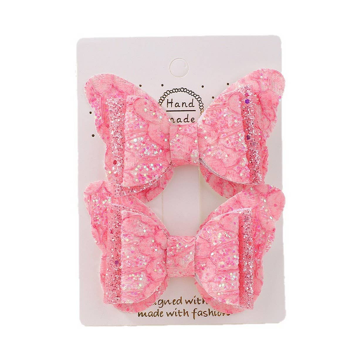 Cute Cartoon Glitter Bow Hair Clip Set