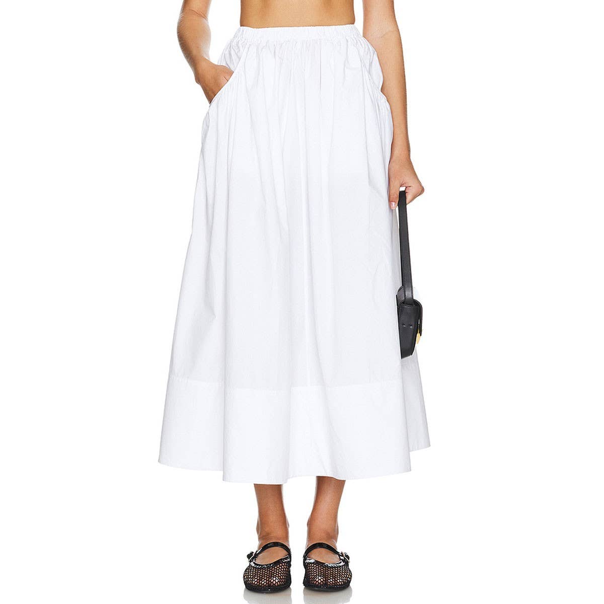 COTTON AND LINEN HIGH WAIST LOOSE SKIRT