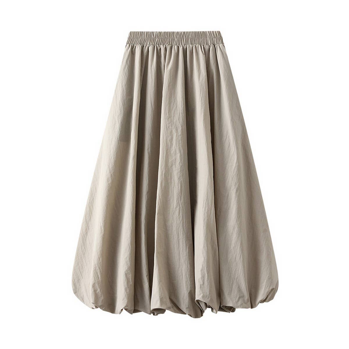 High-Waist Slim Fit Balloon Midi Skirt