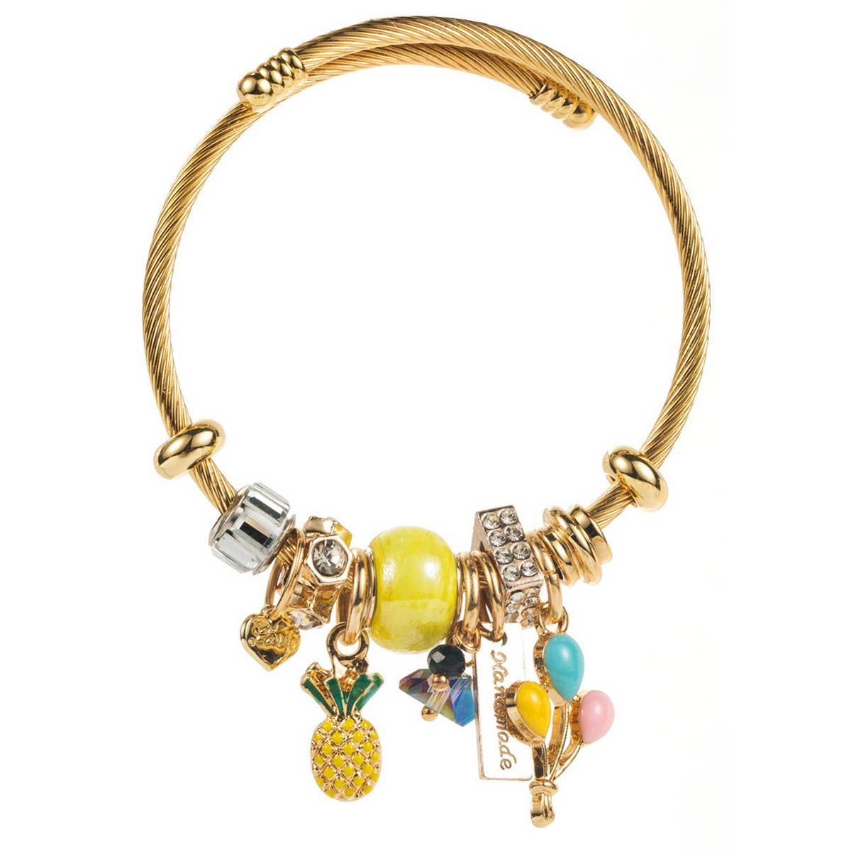 Gold Stainless Steel Bracelet with PineappleBalloon